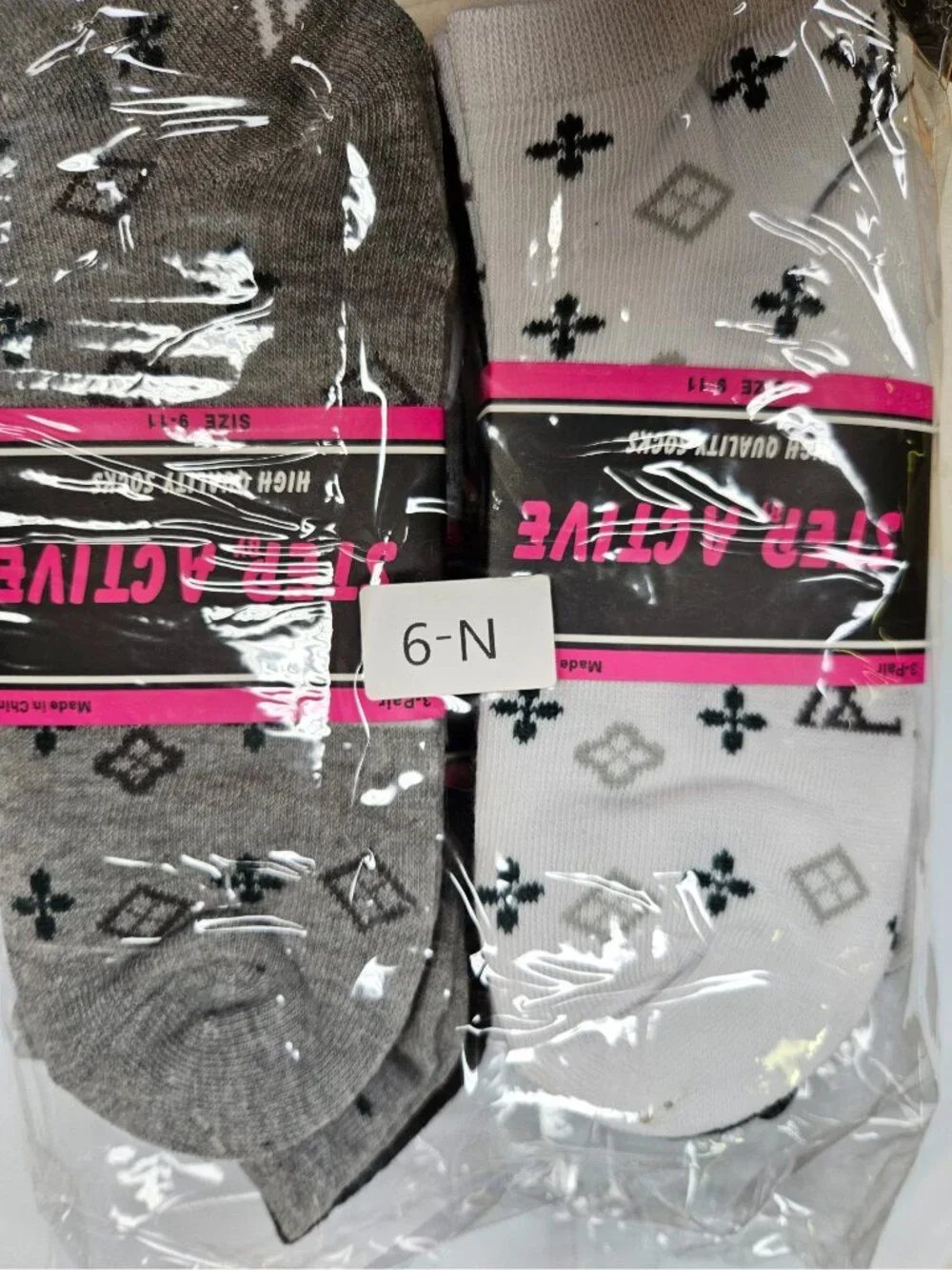 Women's Ankle Socks, Bundle of 12 Pairs, Spade Print